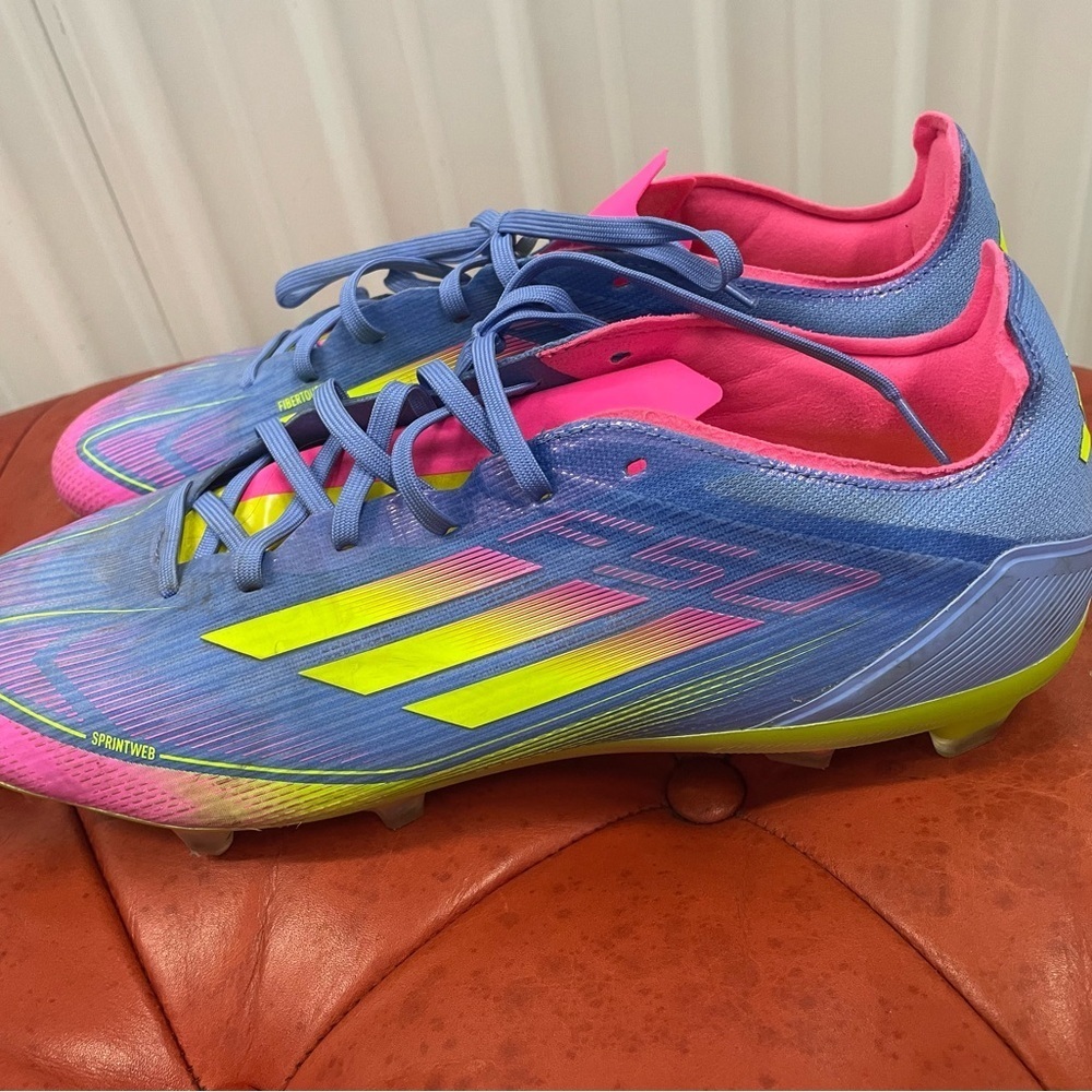 adidas F50 Pro FG -SoccerWorld -Adidas  Sneakers -Blue, Pink, and Yellow size 12